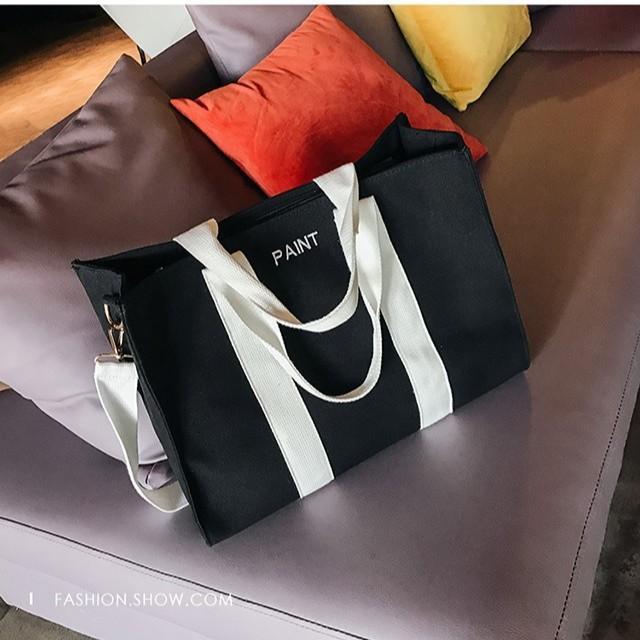 Bag New Large Capacity Tote Bag Handheld Women's Bag Single Shoulder Crossbody Bag Handheld Women's Canvas Student Shopping Bag