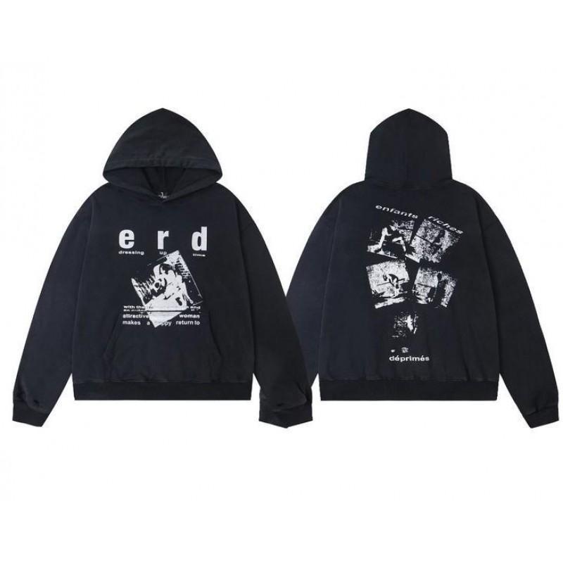 Erkek Geniş Kesim Pamuklu Kapüşonlu Fermuarlı Sweatshirt Sokak Giyim Günlük Harf Baskılı Uzun Kollu Tişört