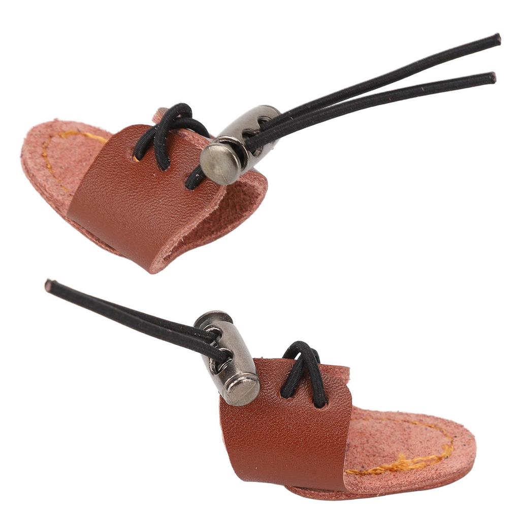 Archery Finger Guard Cowhide Elastic Finger Tab for 20 to 50lb Bow
