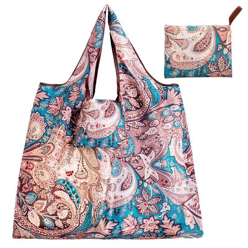 Large 210D Oxford Cloth Folding Tote - Portable, Durable Shopping & Storage Bag