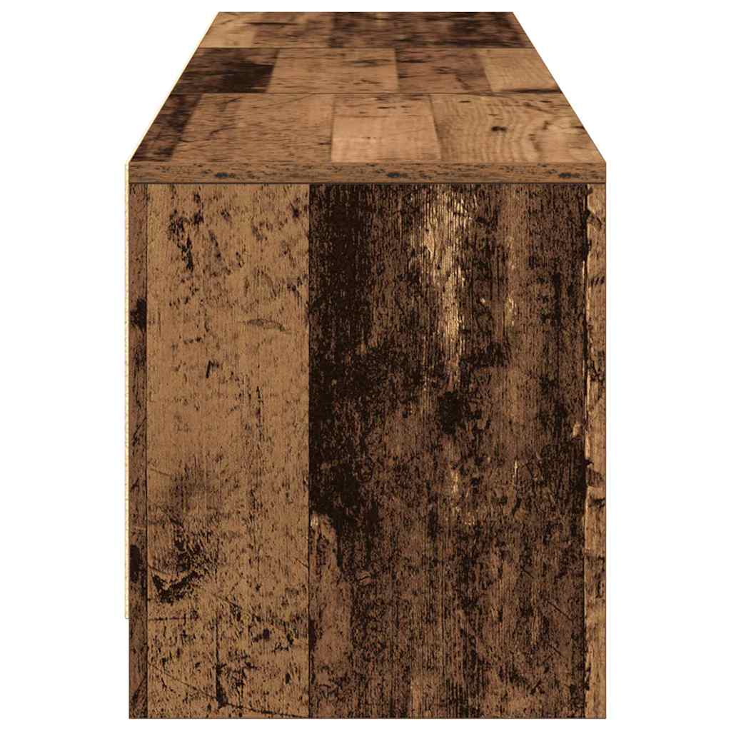TV Stand with LED Lighting Reclaimed Wood Look 165 x 34 x 40 cm Particleboard