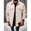New Men's Casual Corduroy Work Jacket, Loose Lapel Oversized Workwear Coat for Men, European American Crossborder Outwear