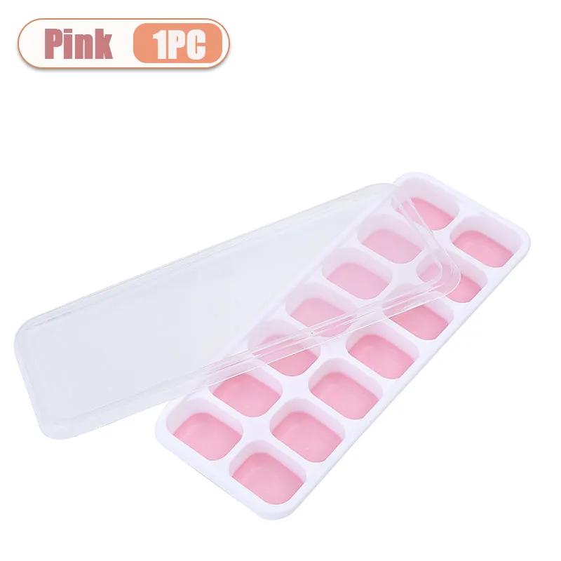 

1/2/4PCS Ice Crate 14 Grid Cube Square Ice Tray with Lid Silicone Soft Bottom Easy Release Ice Mold for Homemade Ice Storage Box