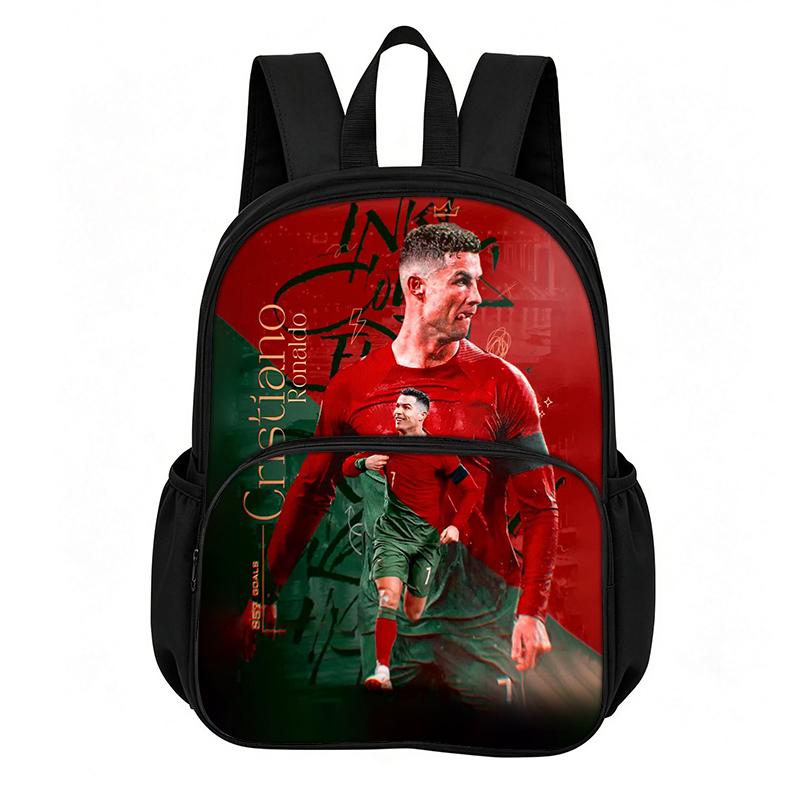 Leer, Reizen Schooltassen Ronaldo met Voorvak Rugzak Voetbalster Boekentas Beste Cadeau Voetbal Sport Rugzak