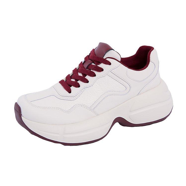 Leather platform dad shoes women's 2025 new spring and autumn autumn and winter women's shoes small white shoes women's casual sports shoes