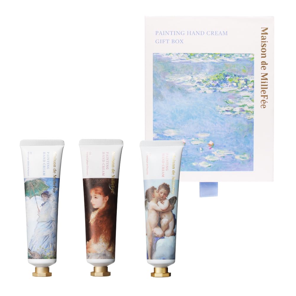

Maison de Painting Hand Cream Gift Set with 01 Woman with a 03 Cute and 04 Amour and and fragrance with notes of and A popular gift for both men and