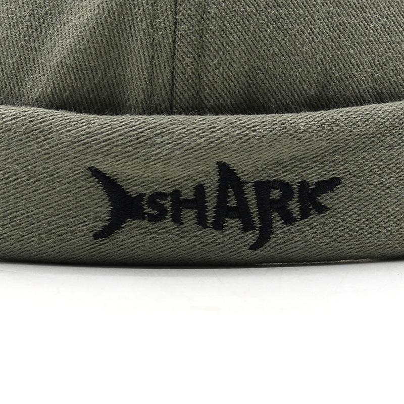 Landlord Hat SHARK Shark Embroidery Hat Hong Kong Style Yuppie Headgear Personalized Melon Fur Hat