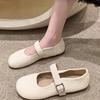 Mary Jane Shoes Women's Flat Shoes Spring and Autumn 2025 New Shallow Mouth Grandma Shoes Gentle Wind with Skirt Small Leather Shoes