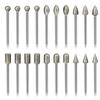 20pcs Diamond Grinding Heads Mini Bit For Rotary Drill Tool Burrs Grinding Accessories 3mm Shank Tools Kit Abrasive Tool