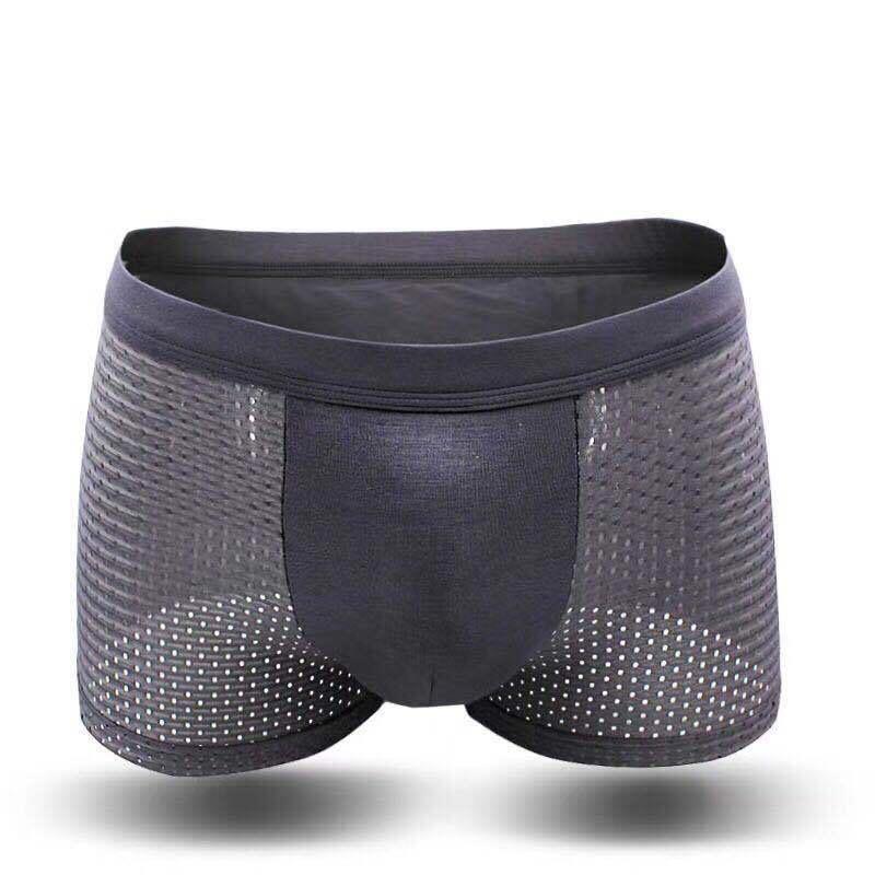 Men's Ice Silk Underwear Summer Hollow Mesh Breathable Antibacterial Antibacterial Four Corner Mesh Underpants Short Pants L-8XL