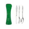 3pcs/set Dinnerware Portable Printed Stainless Steel Spoon Fork Steak Knife Set Travel Cutlery Table