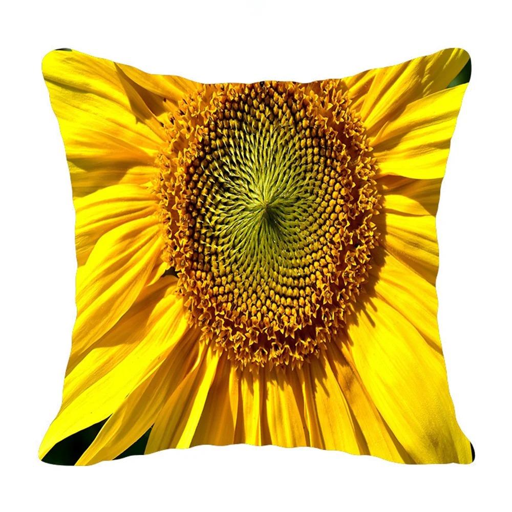 Sunflower Print Pillowcase Office Living Room Home Pillowcase Car Ornaments