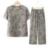 Summer Plus-Size Two-Piece Stylish Set for Middle-Aged & Elderly Women with Short Sleeves
