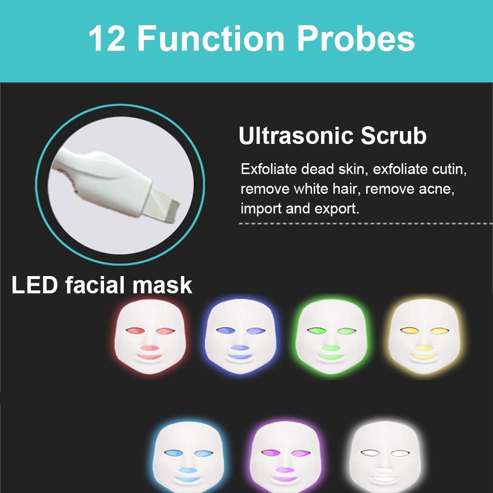 26W Skin Care Device LED Photon Skin Care Device Face Lifting Tighten Beauty Tool Professional Ultrasonic Beauty Machine 12-in-1