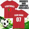 Personalised Portugal Football T-T-Shirt Customised Name & Number Lover Gift Top