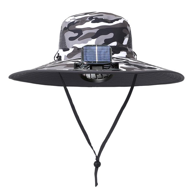 Men's Solar-Powered Sun Hat with USB Fan for Outdoor Summer Activities