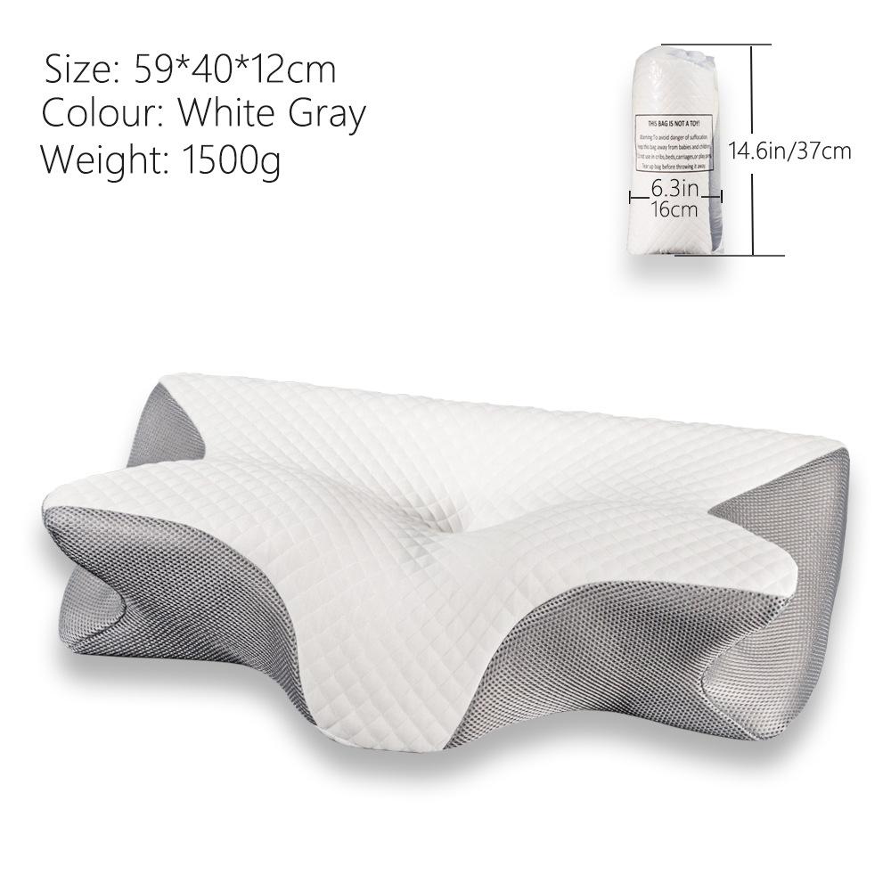 Cross-Border Slow-Rebound Memory Foam Ox Horn Neck Support Pillow