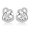 Sweet Love Heart Sparkle Peach Heart Student Earrings Girl Earrings Hundred with Girlfriends