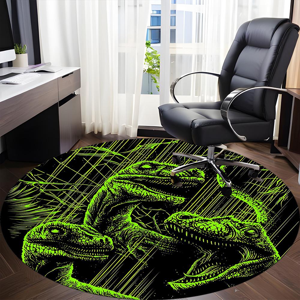 1pc Jurassic Dinosaurs Office Round Area Rug, Under Office Chairs Bedroom Living Room Home Decor A0926106