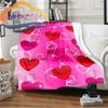 Love-miss You-gift for Girlfriend Fluffy Blanket Flannel Warmth Soft Plush Sofa I Love You Heart Pattern Blanket Tourist