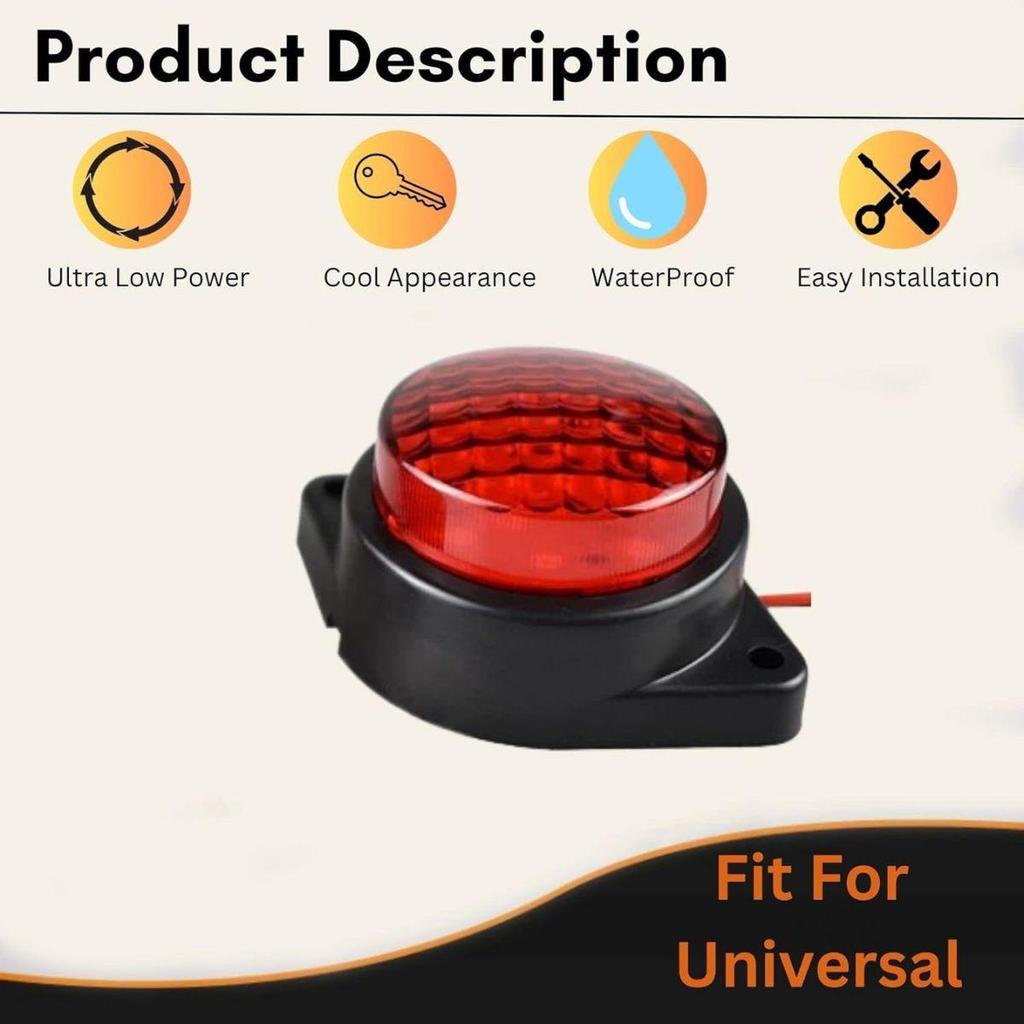 APSMOTIV 10PCS LED Marker Lights Trailer 12V Trailer Red Lights with Chrome Bezel Universial for Auto Car Bus Truck Lorry Trailer Boat Deck Courtesy
