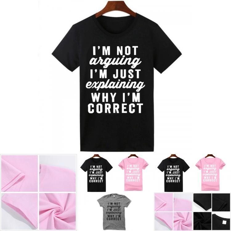 Letter Print Solid Color Streetwear T Shirt For Women With Cotton Blend Casual Top