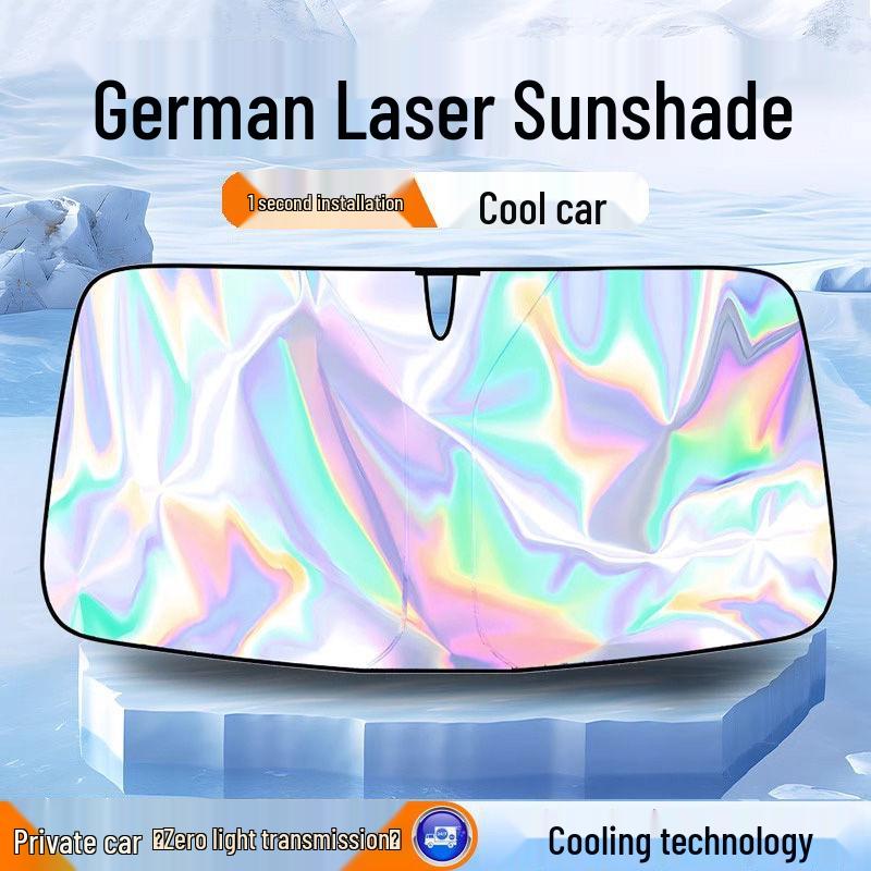 Yulan Car Sunshade Panel - Heat Insulation & Light Blocking Curtain for Front Windshield