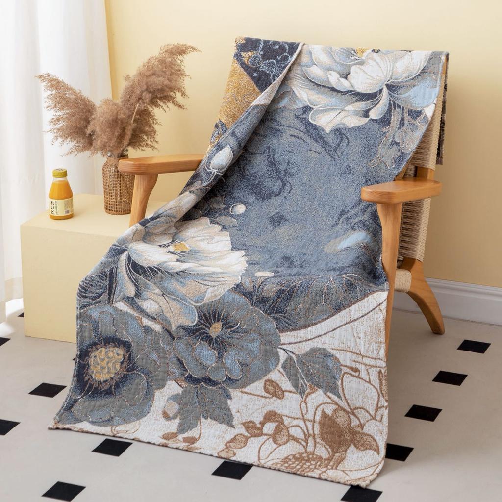 China Colored Jacquard Pure Cotton Four-Layer Gauze Bath Towel Men Women Extra-Large Adult Beach Towel Soft Absorbent