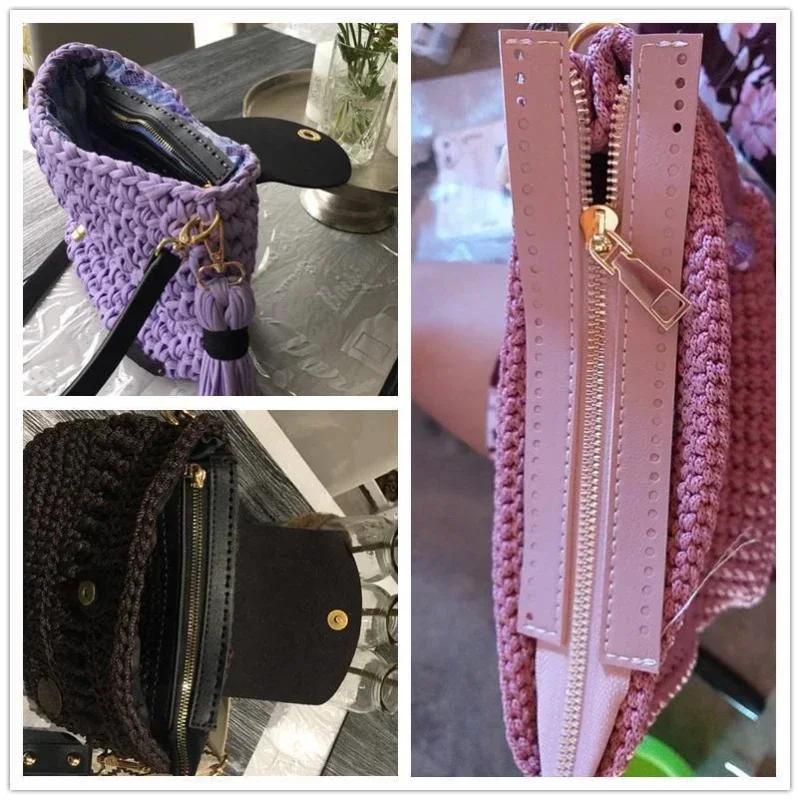 1 Stück DIY Reißverschluss für gewebte Tasche Hardware PU-Leder Reißverschluss Nähzubehör 55cm Metallreißverschluss für Kleidung Zubehör