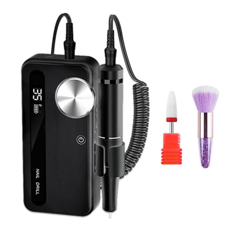Electric Nails Drill Machine Rechargeable Nails Drill Set 35000rpm Manicure Set Manicures Tool for Acrylic Nails