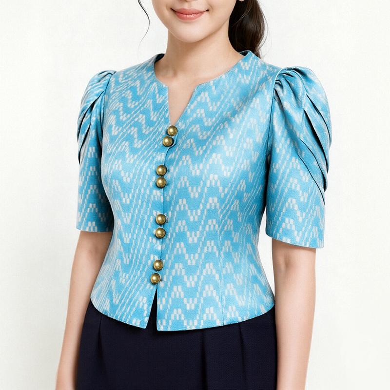 ZANZEA Lässige Sommerbluse mit V-Ausschnitt und kurzen Ärmeln für Damen