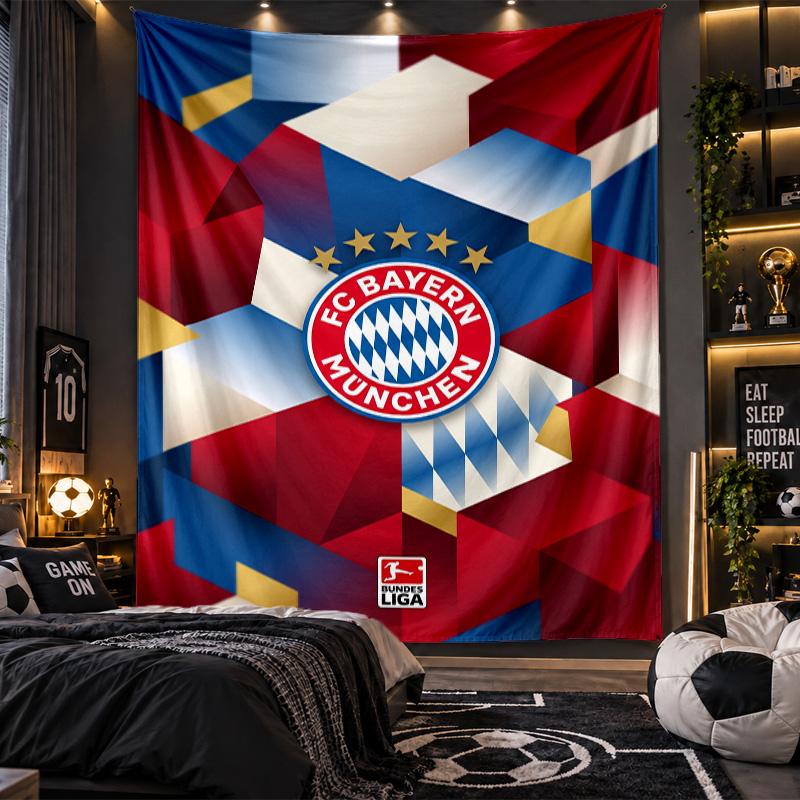 Nástěnná tapiserie s potiskem Bayern Mnichov, látka do obývacího pokoje, ložnice, domácí dekorace