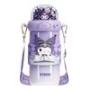 X&W Sanrio Straw Thermos Cup Cartoon Kuromi Drinking Water Bottle Stainless Steel Vacuum Flasks with 3D Creative Lid Kids Gifts