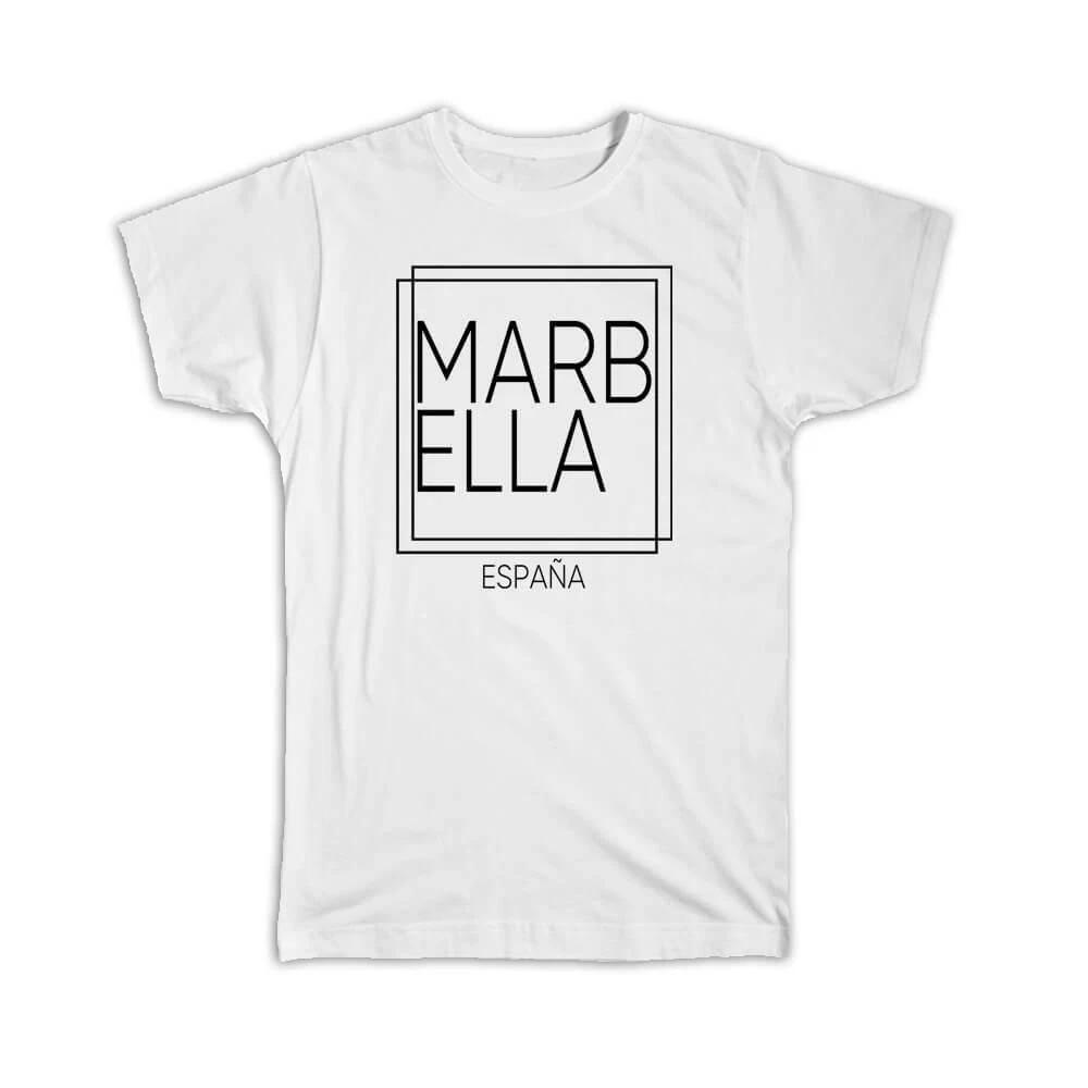 Gift T-Shirt : MARBELLA Spain Square Modern Minimalist Font S