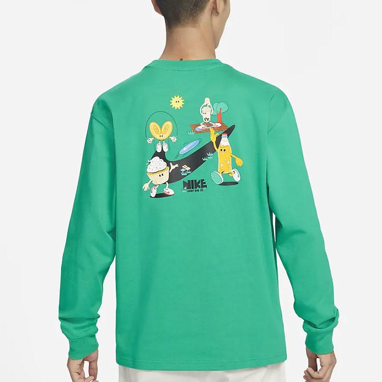 Nike Sportswear Embroidered Cotton Long Sleeve T-Shirt Men Tops Green FN0253-324
