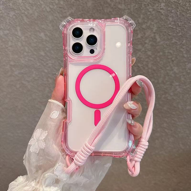 

3IN1 for iPhone 16 15 14 13 12 Pro Max 11 for Strong magnetic waist small four corner anti drop three in one phone case iPhone 11