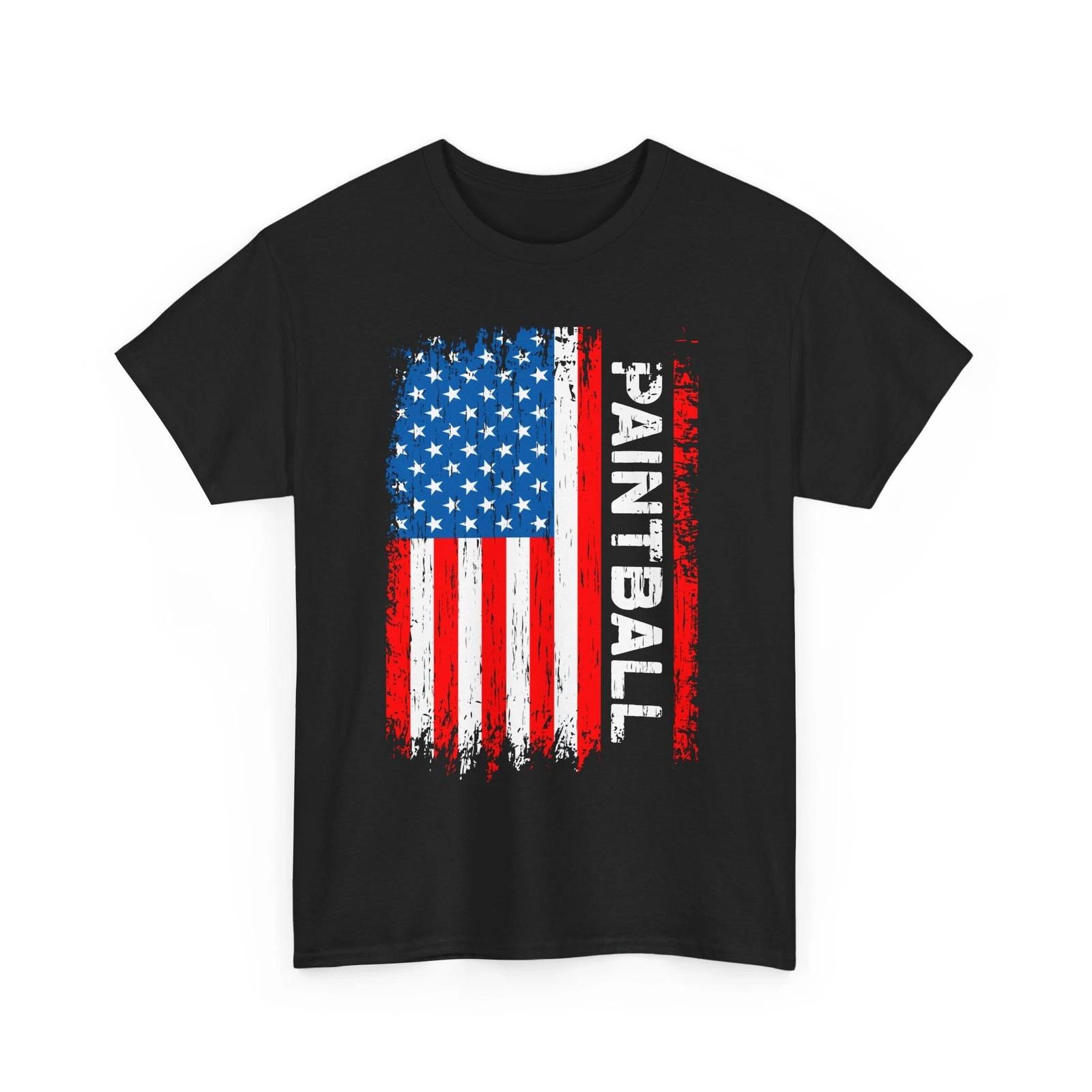 

Paintball T shirt, American Flag Paintballing Paintball Players Shirt M