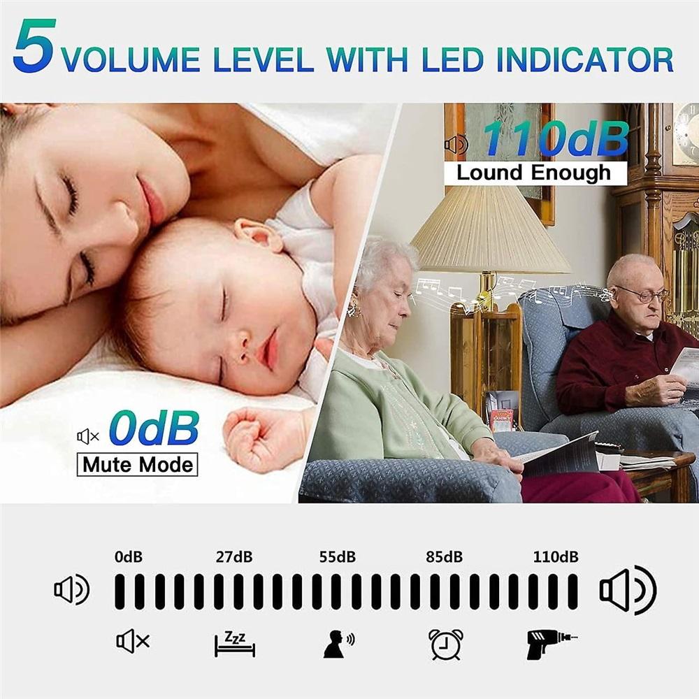 Wireless Doorbells,55 Melodies 5-level Volume And,ip55 Waterproof,with 300 Meters,led Flash,plug-in-black