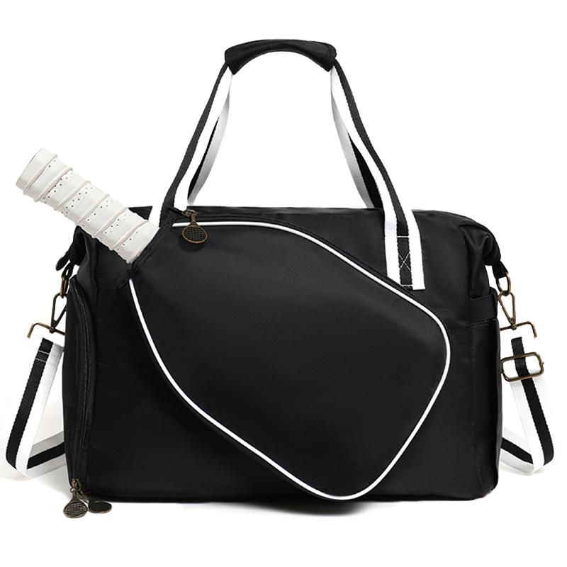 Large Capacity Pickleball Duffle Bag Detachable Crossbody Strap Front Independent Paddle Pocket Multi-Sport Sports Handbag