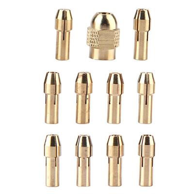 Ensemble de 22 pièces de mandrins en laiton pour outil rotatif 0,5-3,2 mm Mandrin de perceuse à queue de 4,3 mm Ensemble de mandrins à changement rapide pour Dremel