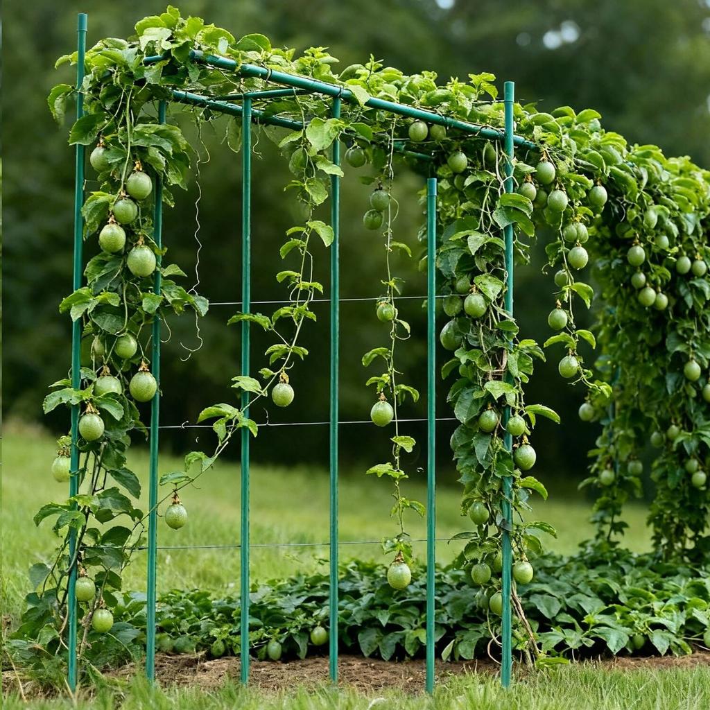 Garden Stakes, 25 Pack, 2100 Mm, Plastic Coated Metal Tomato Stakes, Garden Sticks for Plants Support, with Pointed End and Non-Slip Bumps for Growing