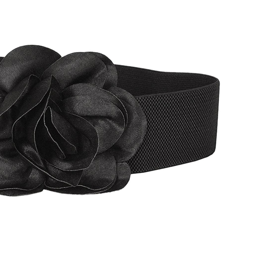 Wide Belt for Dress Elastic Waist Belt Big Flower Cinch Belt Waistband Elegant