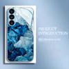Watercolor Marble Patterned Glass Phone Case Suitable for Samsung Galaxy S26 S25 S24 S23 S22 S20 FE/Ultra/Plus Anti Drop
