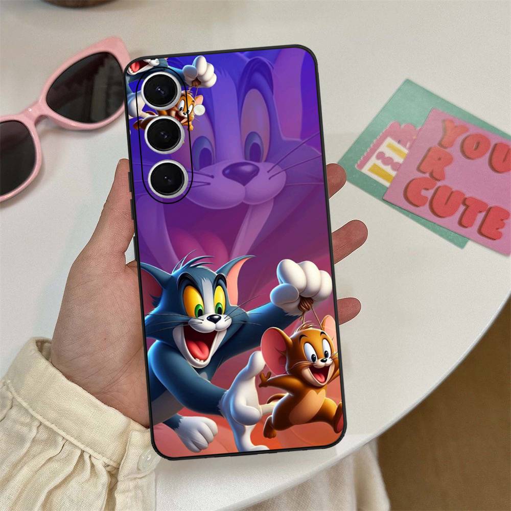 Animated T-Tom And J-Jerry Phone Case For Samsung S 20 21 22 23 Lite Plus Ultra Clear Mobile Cover Funda