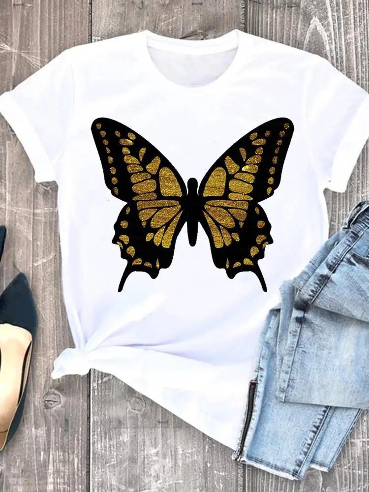 Women Tshirts Casual Sleeve Regular FeUnisex Graphic Tops Clothes Summer Clothing Leopard Heart Sweet Fashion Aesthetic Clothes