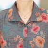Plus Size Summer Lapel Shirt for Elderly Women, Three-Quarter Sleeves, 60-70 Year Olds