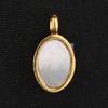 Mother of Pearl Oval Pendant 925 Sterling Silver Gold Plated Minimal Handmade Fine Jewelry Gift for Her