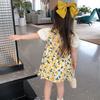 Mädchen Blumenkleid Frische Landschaft Zitrone Prinzessinkleid Baby Mädchen Internetberühmt Sommer Outfit