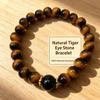Retro Tiger Eye Beaded Bracelet: Light Luxury, High-End Style, Unique Personality