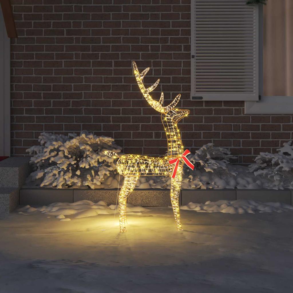 3D Reindeer 140 LEDs Warm White 128 Cm PET